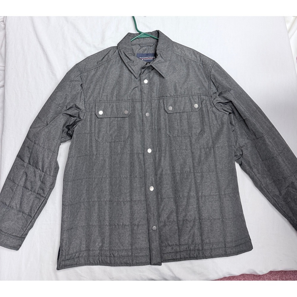 Roundtree & Yorke Mens XL Jacket Gray Water Resistant Fully Lined RN58909